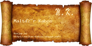 Maltár Kabos névjegykártya